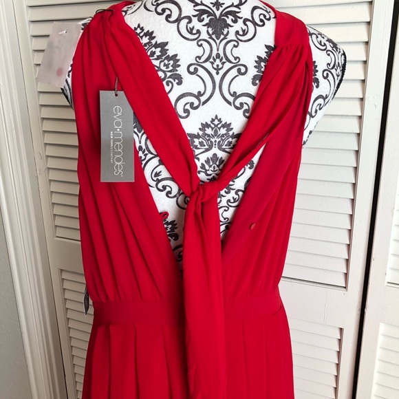 New York & Company Large Red Embroidery Maxi Dress - Picture 5 of 6